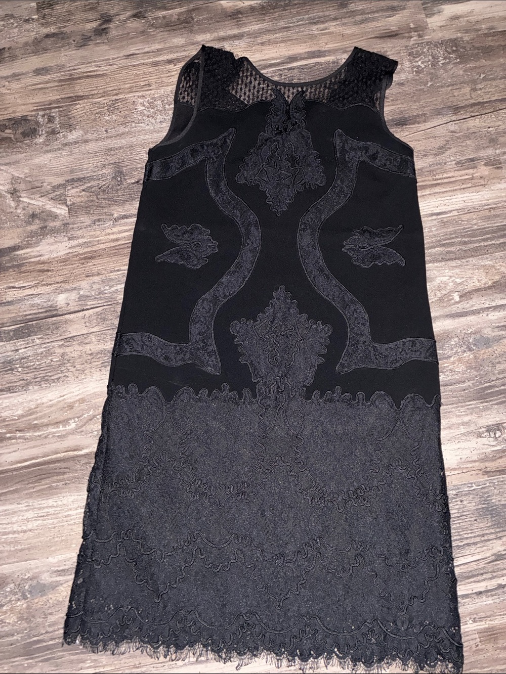 Diane Von Furstenberg Black Sleeveless Lace-Appliqué Midi Dress
